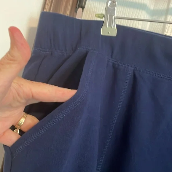 St John’s Bay Pants (2 pair)Mid-Rise Slim Plus Size 2X American Navy & Charcoal - Picture 3 of 12